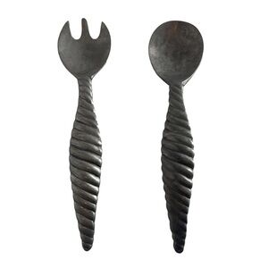 Vintage Oversized Industrial Style Metal Fork and Spoon Decor